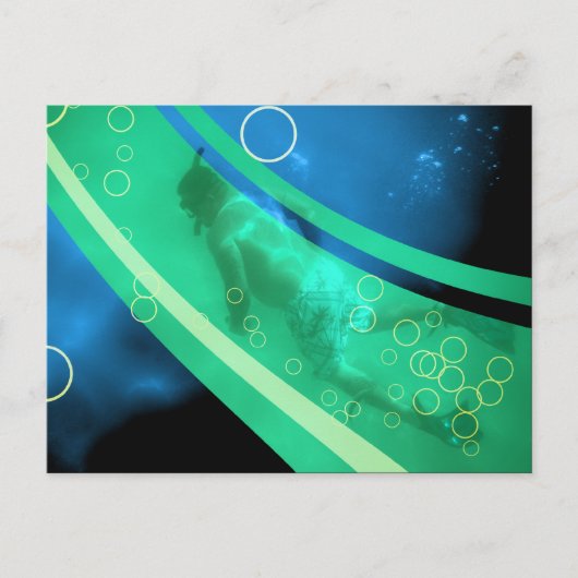 レトロな海水浴 ポストカード (正面)