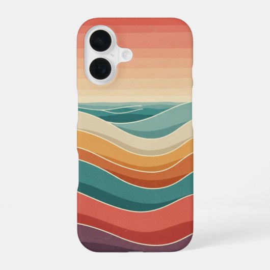 レトロな海洋層 iPhone 16ケース (裏面)