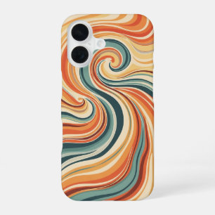 レトロな海洋流 iPhone 16ケース