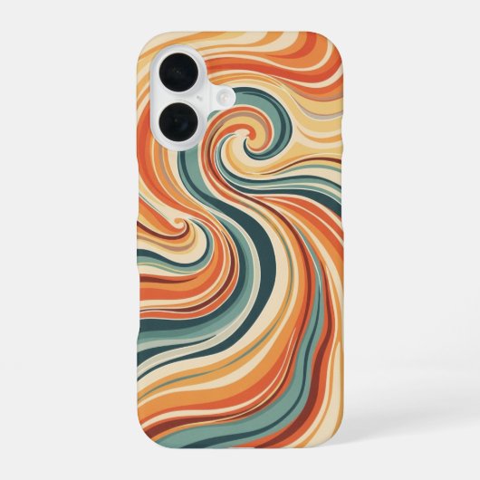レトロな海洋流 iPhone 16ケース (裏面)