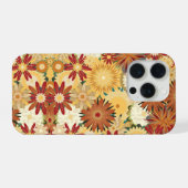 レトロな温かみのある花柄のスマホケース iPhoneケース (裏面横)