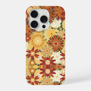レトロな温かみのある花柄のスマホケース iPhone 15 PROケース