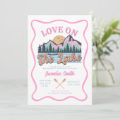 レトロな湖の上のラブ バチェロレッテパーティー 招待状 (スタンド正面)