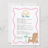 レトロな湖の上のラブ バチェロレッテパーティー 招待状 (裏面)