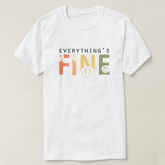 レトロな溶けたスマイルのバブル Tシャツ (デザイン正面)