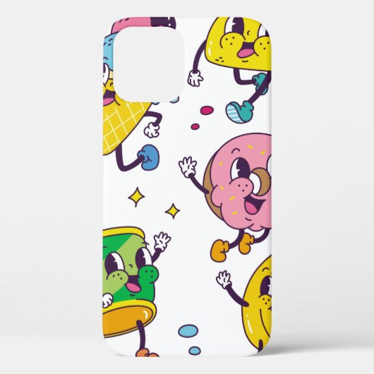レトロな漫画のスタイル・イラストレーションの食品と飲料のセット Case-Mate iPhoneケース (裏面)
