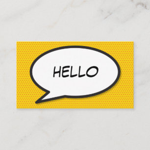 レトロな漫画の吹き出しが楽しいHELLO 名刺