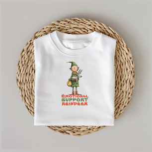 レトロな漫画の妖精とトナカイの皮肉な願い Tシャツ