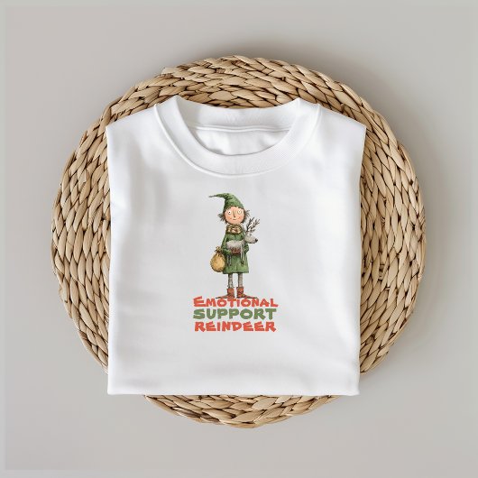 レトロな漫画の妖精とトナカイの皮肉な願い Tシャツ