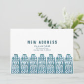 レトロな漫画の建物で青い新しいアドレス 招待状 (スタンド正面)