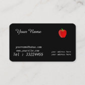 レトロな点がある赤いリンゴ 名刺 (裏面)