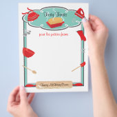 レトロな焼き物と料理のフライヤー 便箋 パン2 チラシ (手)