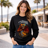 レトロな熊のサングラスとチーズおろし器の帽子 Tシャツ