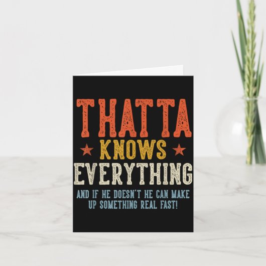 レトロな父の日ヴィンテージThatta knows everything カード (正面)