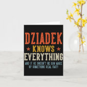 レトロな父の日 Dziadekは全てを知っている カード (黄色い花)