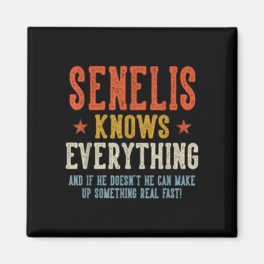 レトロな父の日、Senelisは全てを知っている マグネット (正面)