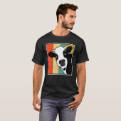 レトロな牛の牧場の動物 Tシャツ (正面フル)