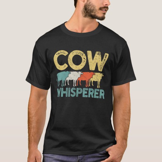 レトロな牛の牧場 Tシャツ (正面)