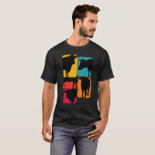 レトロな牛デザイン Tシャツ (正面フル)
