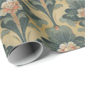 レトロな牡丹フローラデザイン ラッピングペーパー (ロールコーナー)