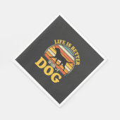 レトロな犬と過ごす人生は最高 スタンダードランチョンナプキン (角)