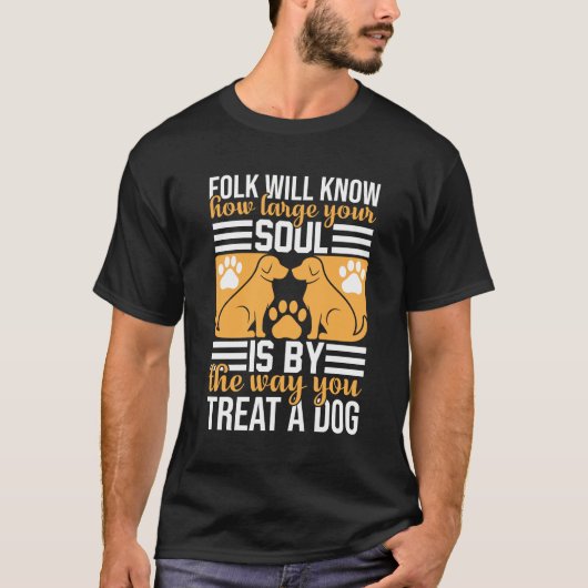 レトロな犬の扱いにあなたの魂が見えるデザイン Tシャツ (正面)