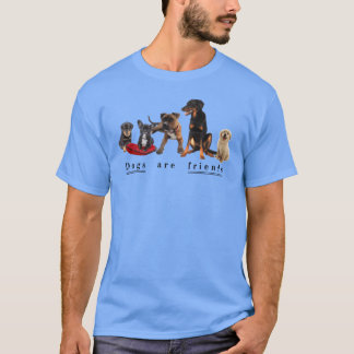 レトロな犬友達デザイン Tシャツ
