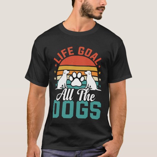 レトロな犬好きのためのデザイン Tシャツ (正面)