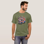 レトロな独立記念日お祝い Tシャツ (正面フル)