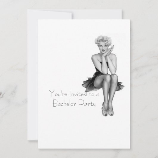 レトロな独身パーティーの招待状テンプレート 招待状 (正面)