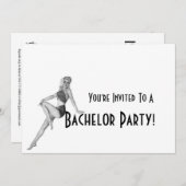 レトロな独身パーティーの招待状 招待状 (正面/裏面)