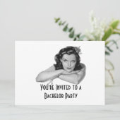 レトロな独身パーティーの招待状 招待状 (スタンド正面)
