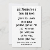 レトロな独身パーティーの招待状 招待状 (裏面)