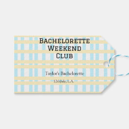 レトロな独身パーティーの週末クラブ ブルーイエロー デート ギフトタグ