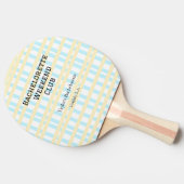 レトロな独身パーティー週末クラブ ブルーイエロー デート 卓球ラケット (横)