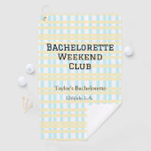 レトロな独身パーティー週末クラブ 青黄色の日付 ゴルフタオル (インサイチュ)