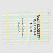 レトロな独身パーティー週末クラブ 青黄色の日付 ゴルフタオル (横)