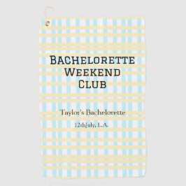 レトロな独身パーティー週末クラブ 青黄色の日付 ゴルフタオル