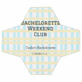 レトロな独身パーティー週末クラブ 青黄色の日付 サッカーボール (フラット)