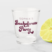 レトロな独身最後の夜のショットグラス ショットグラス (正面)