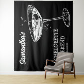 レトロな独身最後の夜のパーティー背景 モダンなコックテイル タペストリー (インサイチュ)