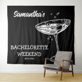 レトロな独身最後の夜の背景 モダンなコックテイル タペストリー (インサイチュ(横))