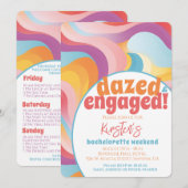 レトロな独身最後の夜の計画と招待状 招待状 (正面/裏面)