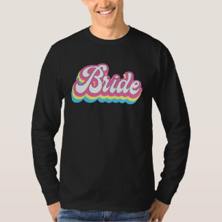 レトロな独身最後の女友達パーティーの花嫁 結婚式 Tシャツ