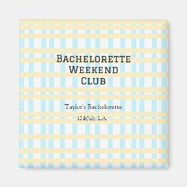 レトロな独身最後の週末クラブ 青黄色の日付 マグネット