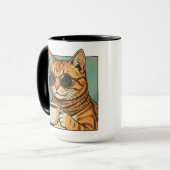 レトロな猫のコーヒーデザイン ネコ好きのためのグッズ マグカップ (正面左)
