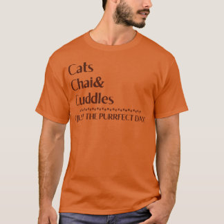 レトロな猫のチャイ・カドル・パーフェクトデー Tシャツ