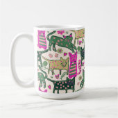 レトロな猫のデザインが楽しい コーヒーマグカップ (左)