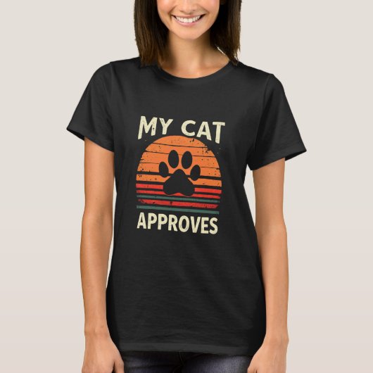 レトロな猫のデザインに私の猫もきっと満足 Tシャツ (正面)
