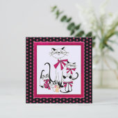 レトロな猫ファミリーとねずみ シーズンカード (スタンド正面)